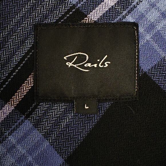 Rails Hunter Plaid Shirt Women's Size Large Midnight Blue Pink Soft Cozy Flannel - Picture 3 of 9